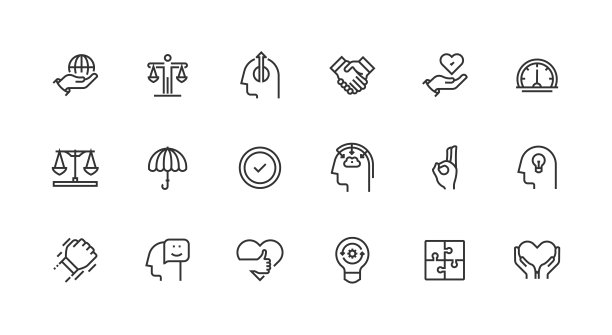 核心，创造力，忠诚，创新，同情图标设计图片下载