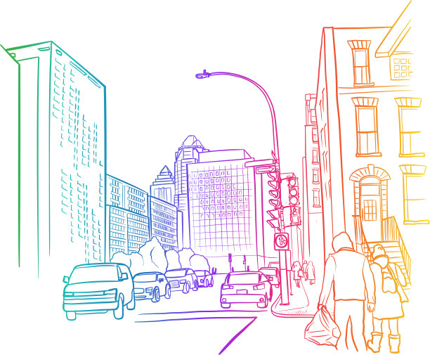 美国街景彩虹图片下载