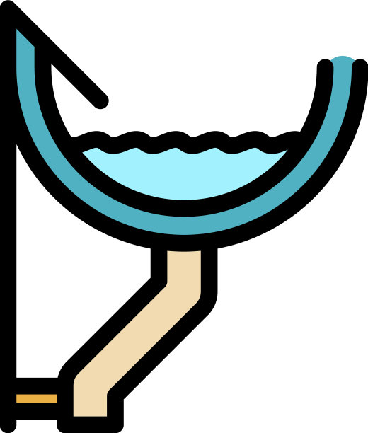 落水管沟图标颜色轮廓图片下载