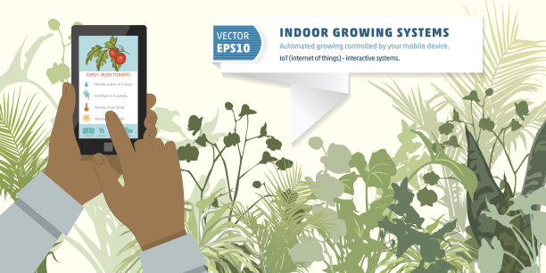 物联网水培室内种植系统概念图片下载