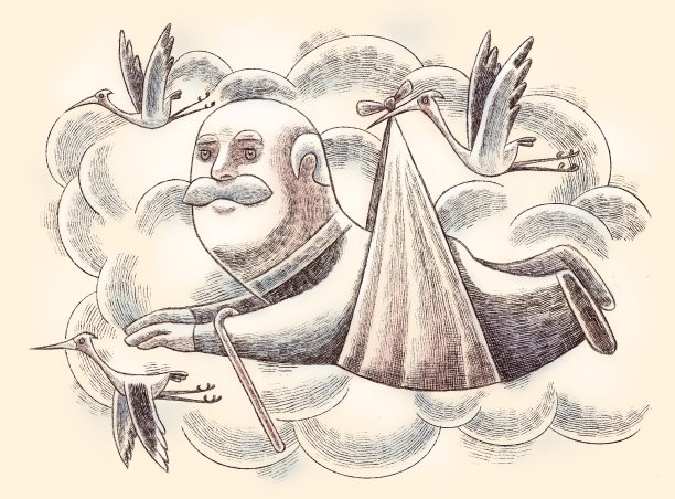 鹳鸟送老人图片下载