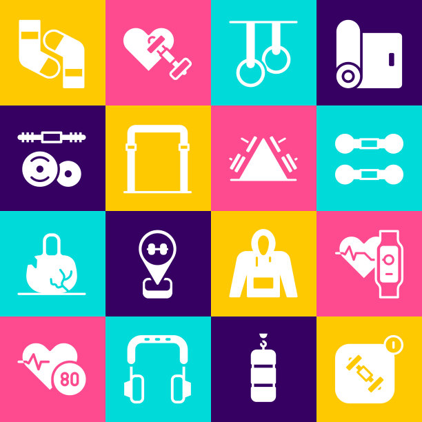 设置健身应用智能手表与心脏哑铃图片下载