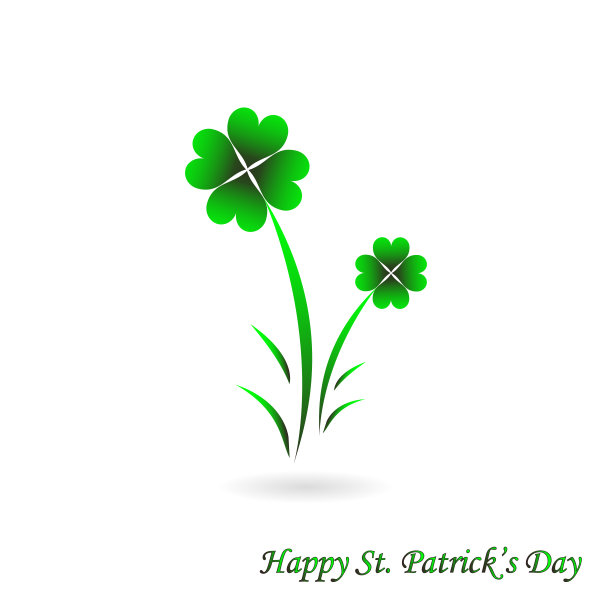 圣帕特里克节四叶三叶草卡片图片下载
