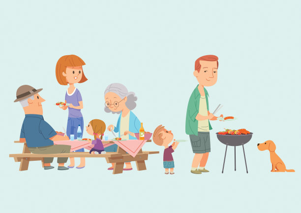 幸福的家庭野餐图片下载