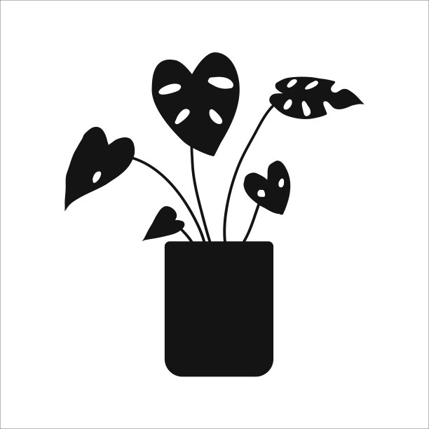 盆栽植物的平面轮廓图片下载