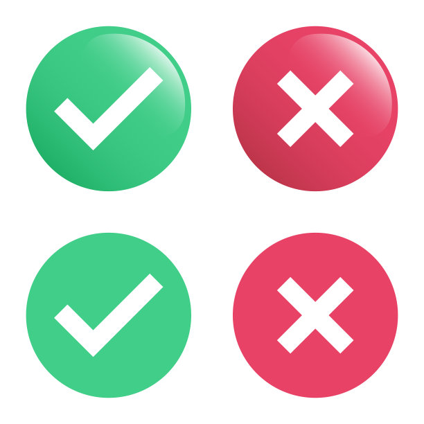 检查标记徽章图标设置向量设计。图片下载