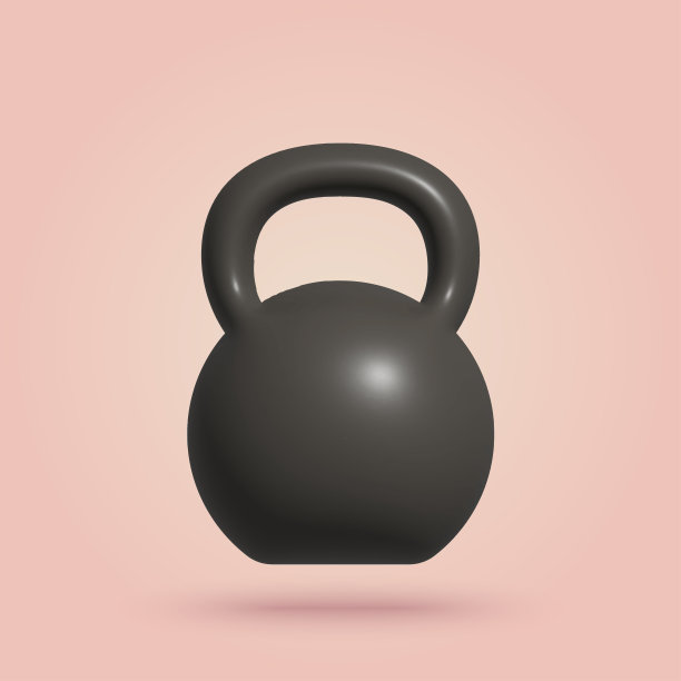 3d杠铃图标与软阴影。向量图片下载