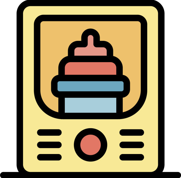 婴儿奶瓶消毒器图标颜色轮廓图片下载