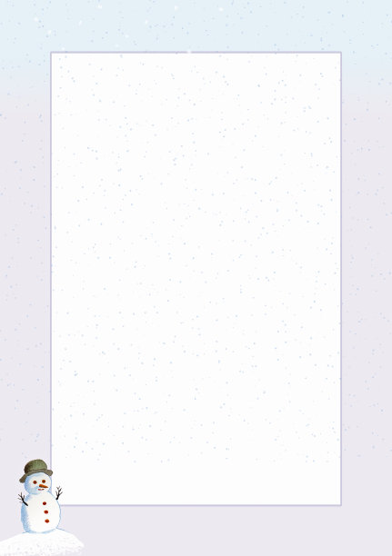 冬季框架与手绘雪人图片下载
