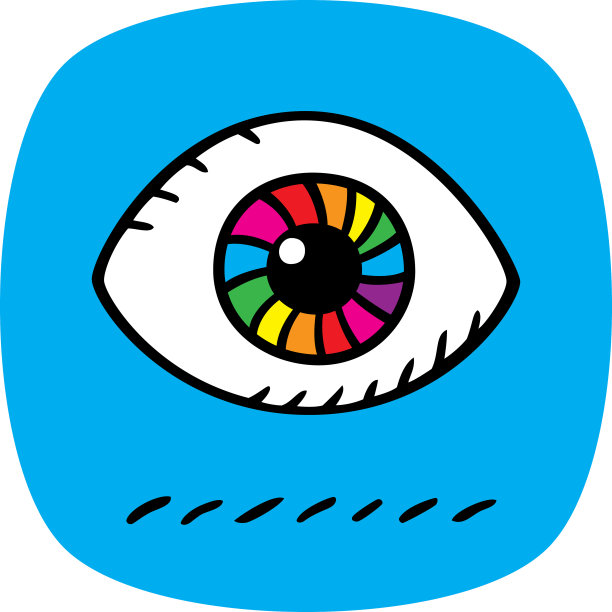 色彩斑斓的眼球涂鸦图片下载
