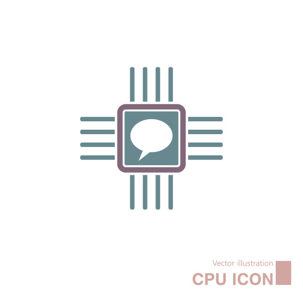 计算机CPU矢量图。图片下载