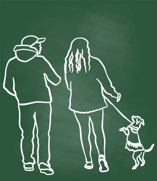 每日散步黑板上的吉娃娃图片下载