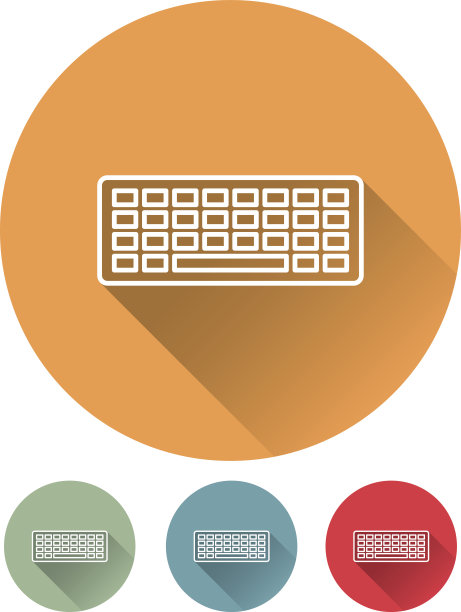 细线图形设计师图标:键盘图片下载