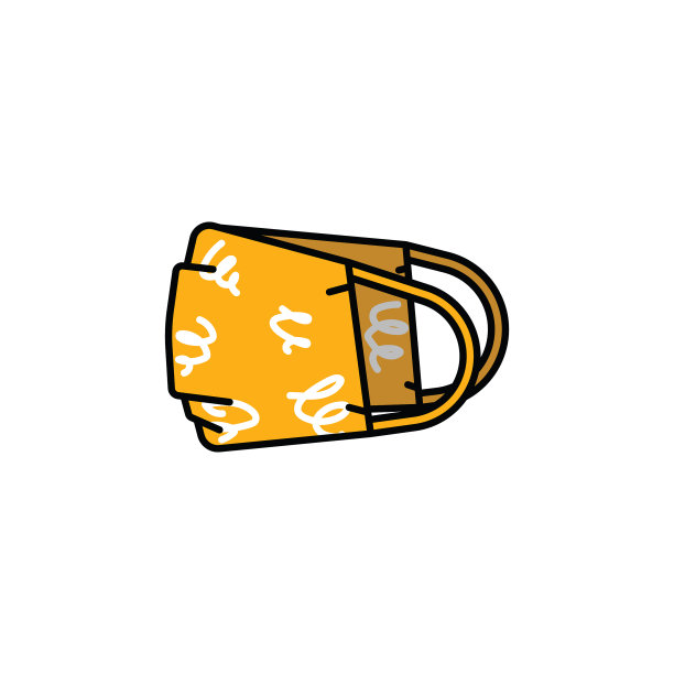 手工制作的面膜，图案五彩缤纷，黄色配白色春色。图片下载