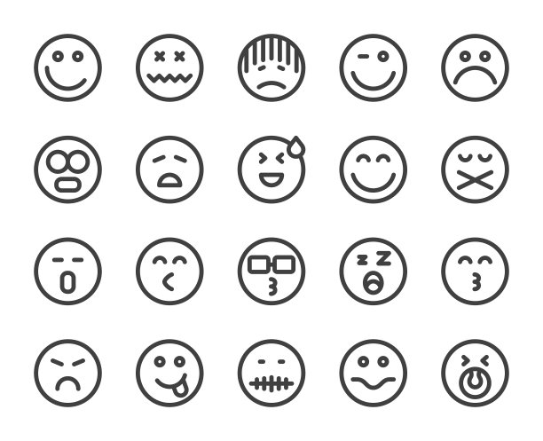 Emoji -粗体线条图标图片下载