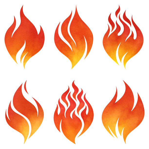 水彩火焰图标图片下载