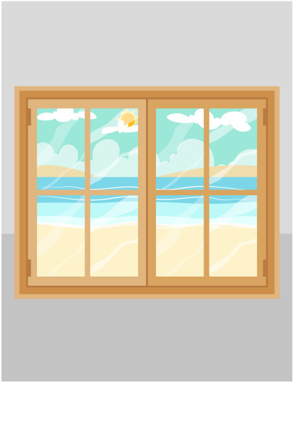 从美丽的海滩窗口看到的景色图片下载