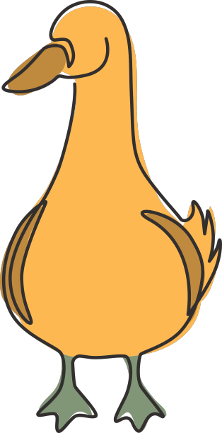 一个单线画可爱有趣的白鸭子图片下载