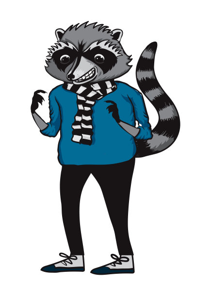 浣熊隔离向量特征图片下载