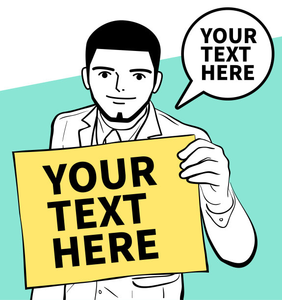 成功微笑的年轻全球领袖，平头(绅士、商人、企业家、艺术经纪人或金融顾问)举着一个空白的牌子图片下载