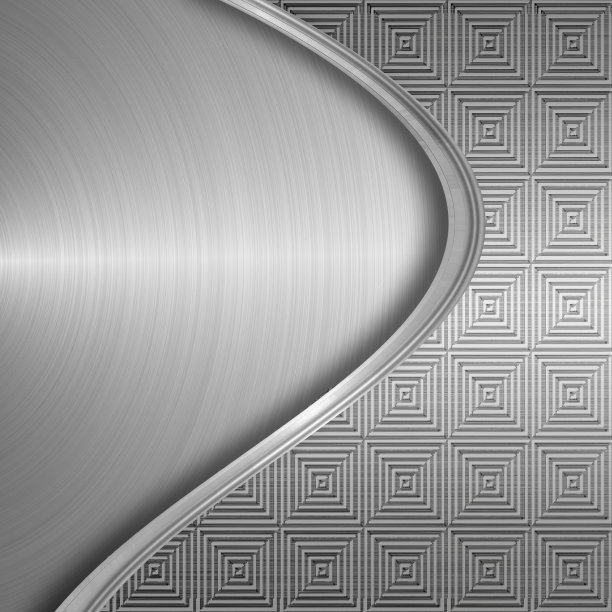 闪亮的银色金属雕刻板与装饰带。美丽的设计为您的小册子，传单，杂志，业务，横幅，营销。图片下载