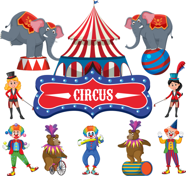 一套孤立的游乐园元素图片下载