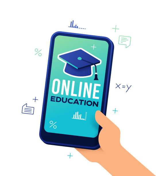 在线教育的智能手机图片下载