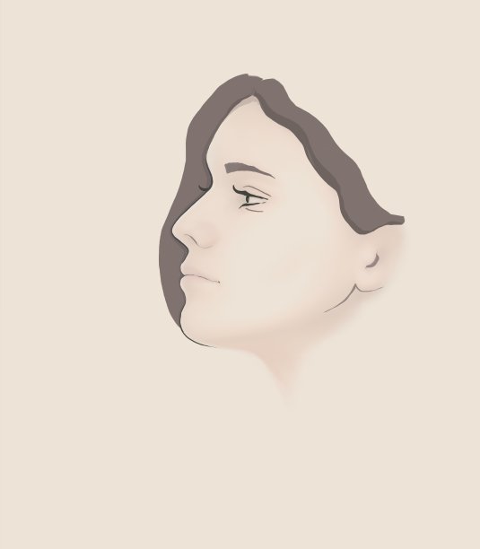 时尚肖像的女孩特写在侧面图片下载