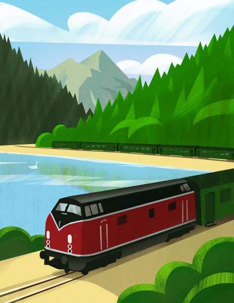 穿过山谷的旧火车图片下载