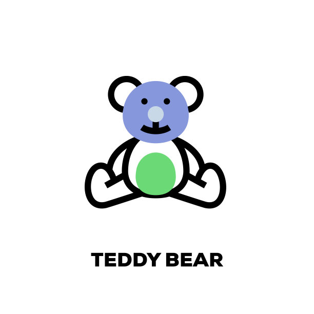 泰迪熊线图标图片下载