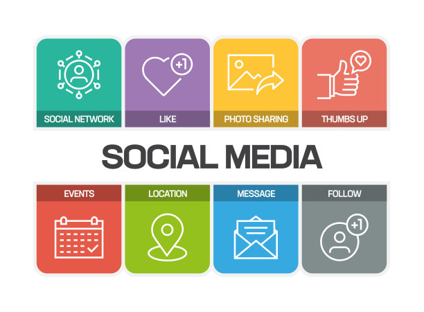 社交媒体相关线图标图片下载