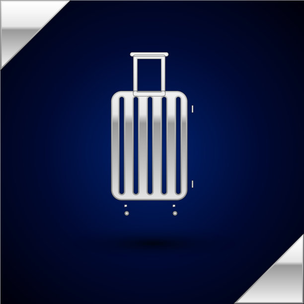 银色手提箱的旅行图标孤立在黑暗图片下载