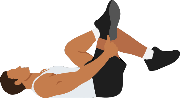 男子做梨状肌拉伸运动图片下载