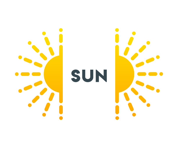 太阳形状矢量图标。夏天刻字。暑假股票插图图片下载