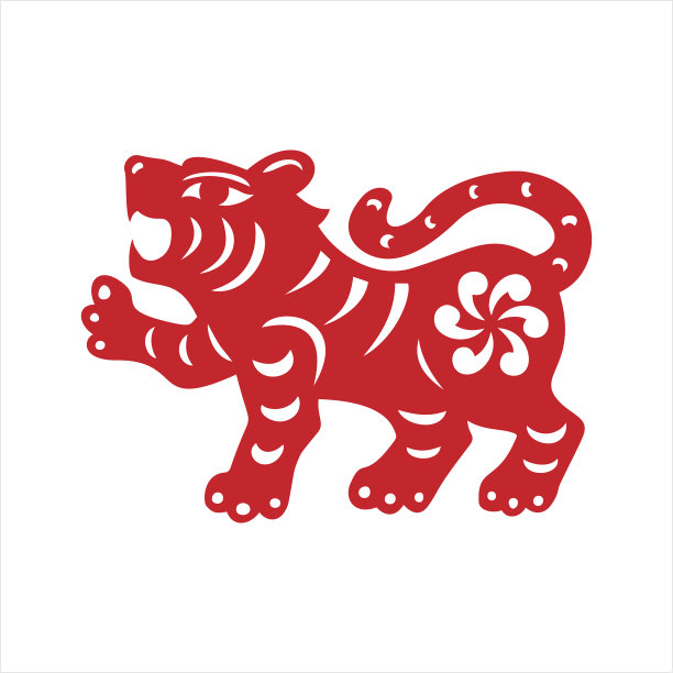虎，剪纸虎，十二生肖，虎年图片下载
