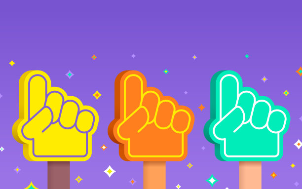 泡沫手运动第一手指球迷庆祝活动图片下载