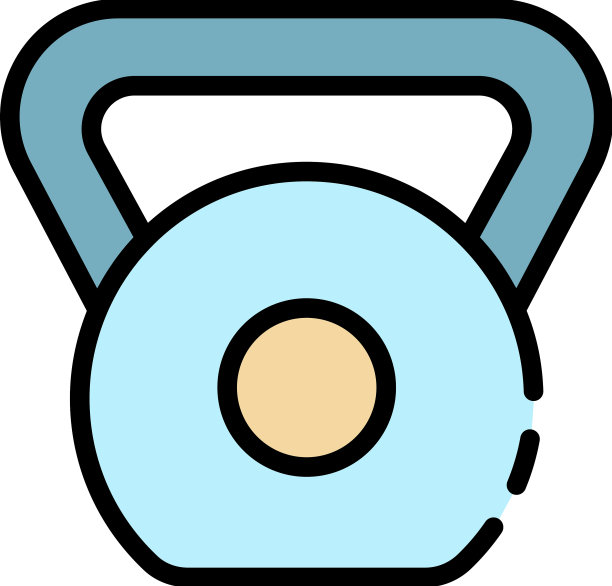 壶铃图标颜色轮廓图片下载