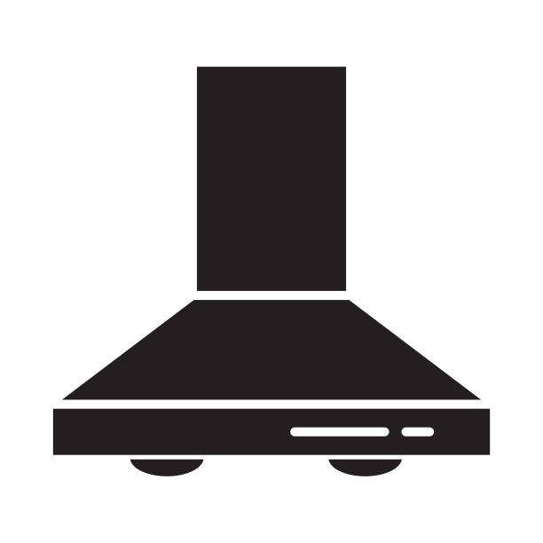 家用厨房排气罩图标-固体100%黑色填充图片下载