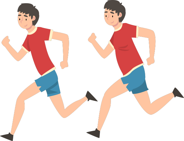 穿着运动服的男人前后跑步的男人图片下载