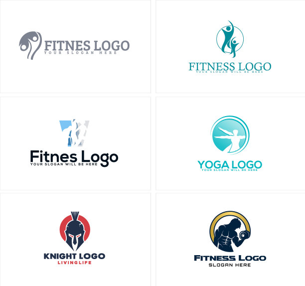 健身馆健身瑜伽人标志设计图片下载