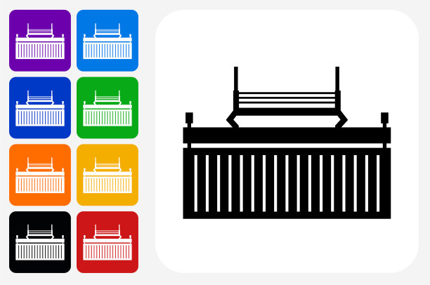 航运图标方形按钮集图片下载