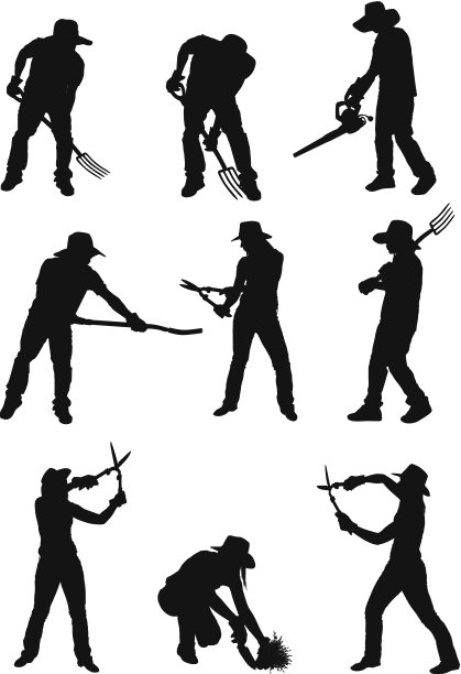 人们的剪影园艺图片下载