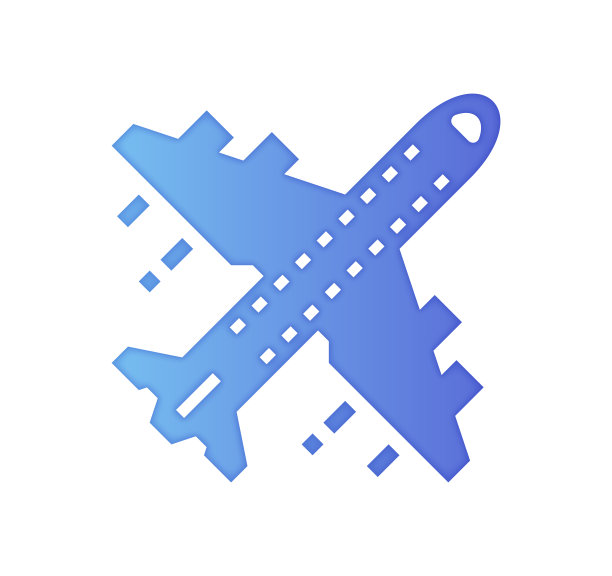 机场竞赛色彩渐变&剪纸风格图标设计图片下载