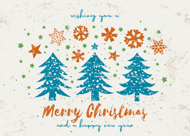 圣诞树风化纹理贺卡-白色的背景- v2图片下载