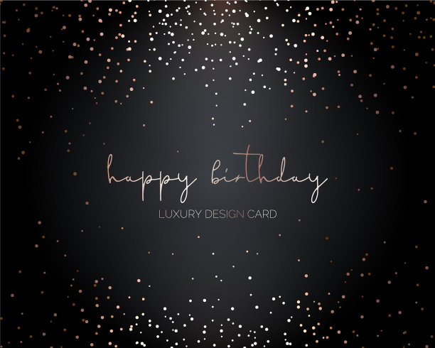 金粒飘落金雨生日贺卡图片下载