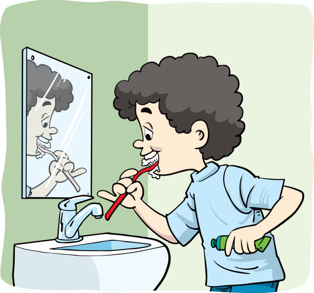 一个小孩在刷牙图片下载