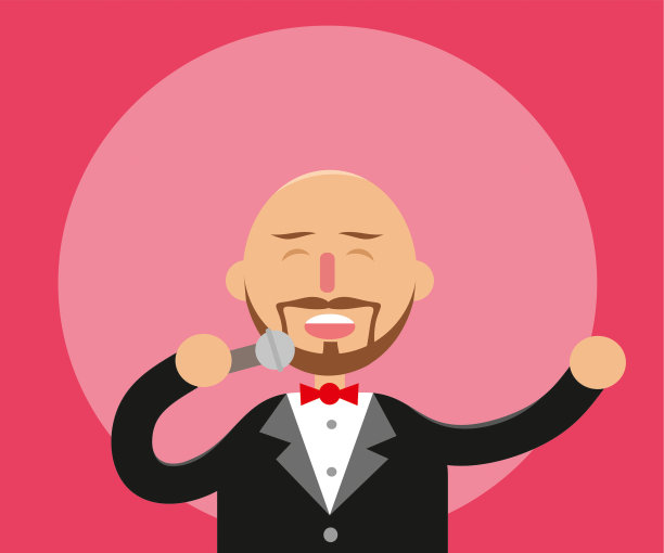 男歌手正在唱歌图片下载