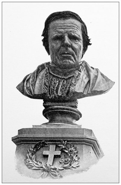 德国巴伐利亚州奥伯拉默高的古董旅行照片:父亲Daisenberger的半身像图片下载