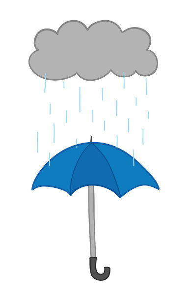 手绘雨，撑开伞图片下载