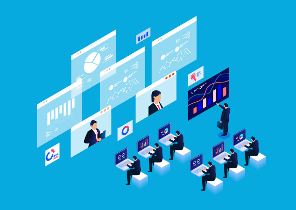 等距智能在线研讨会和在线教育培训理念，数据报告研究和分析图片下载